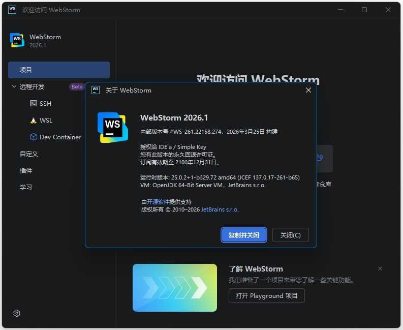 JavaScript集成开发环境 | Jetbrains WebStorm v2026.1.4 直装激活版 第2张